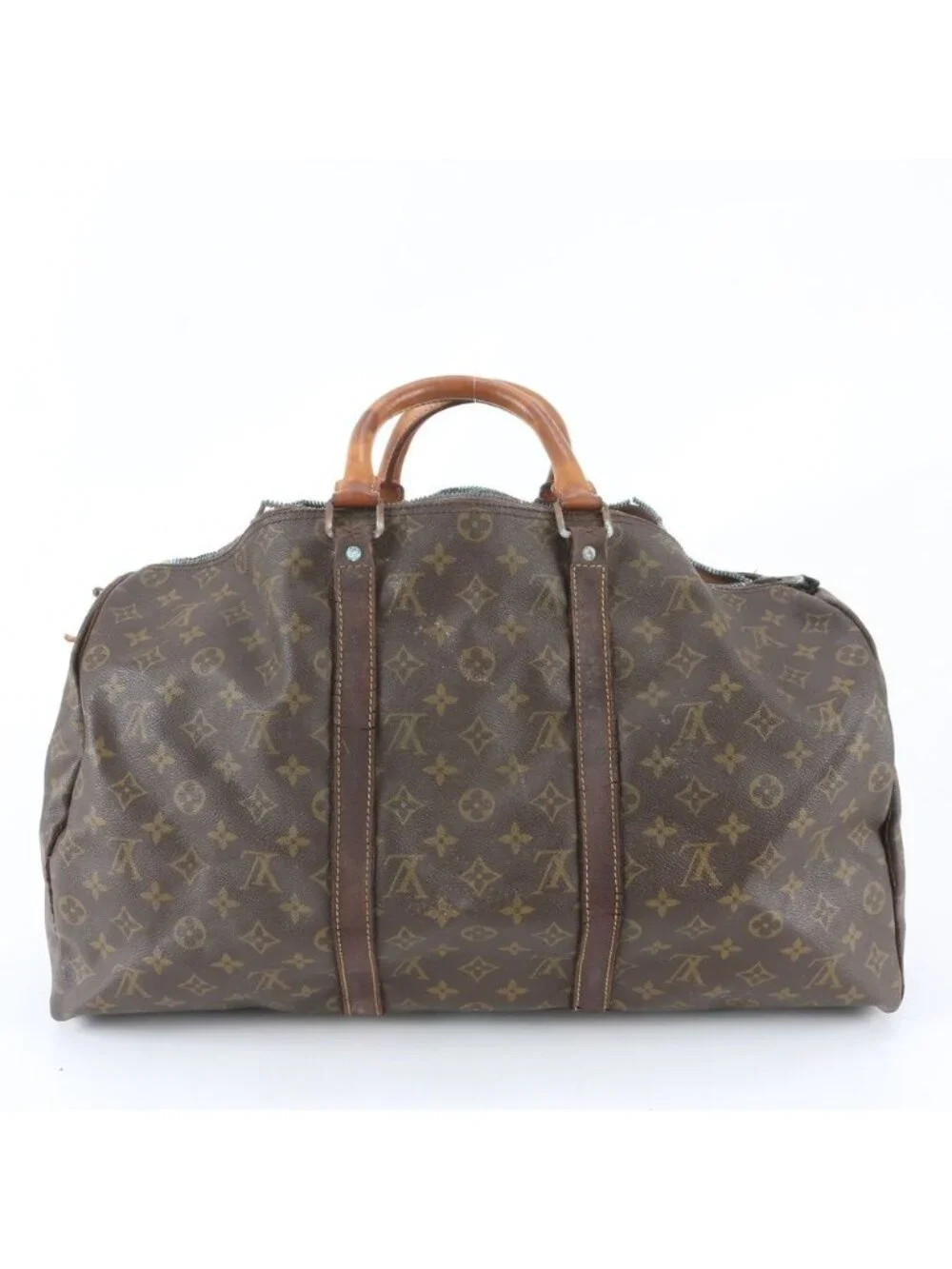 Louis Vuitton Monogram Keepall 50 Leather Boston Bag Tote Carry